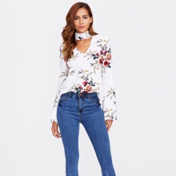 Tops - Roxana floral boutique choker top